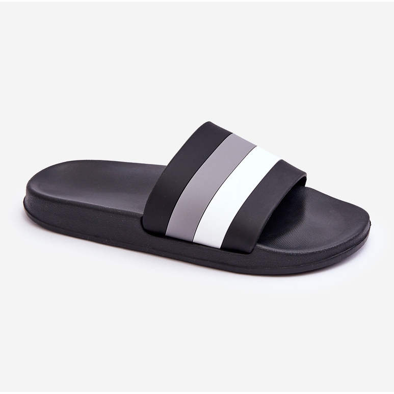 Ženske papuče na pruge Black Vision crno 1