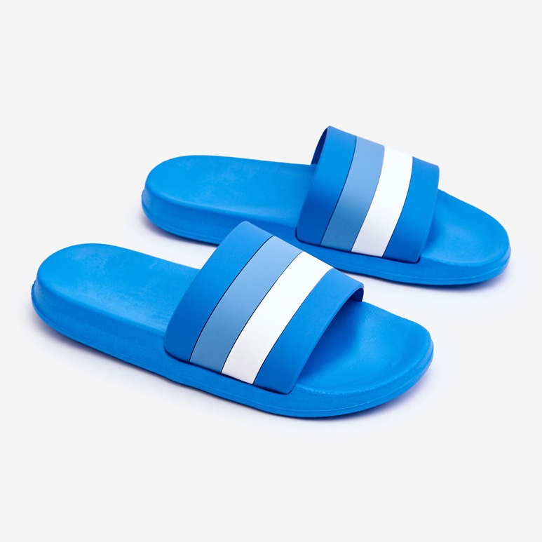 Ženske prugaste papuče Blue Vision plava 2