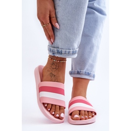 Ženske papuče na pruge Pink Vision ružičasta 1