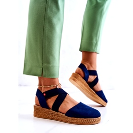 Ženske espadrile od antilopa Big Star JJ276037 Mornarsko plave plava 2