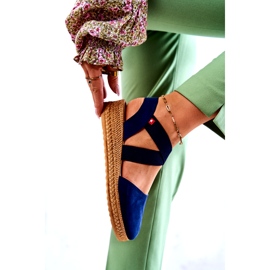 Ženske espadrile od antilopa Big Star JJ276037 Mornarsko plave plava 3