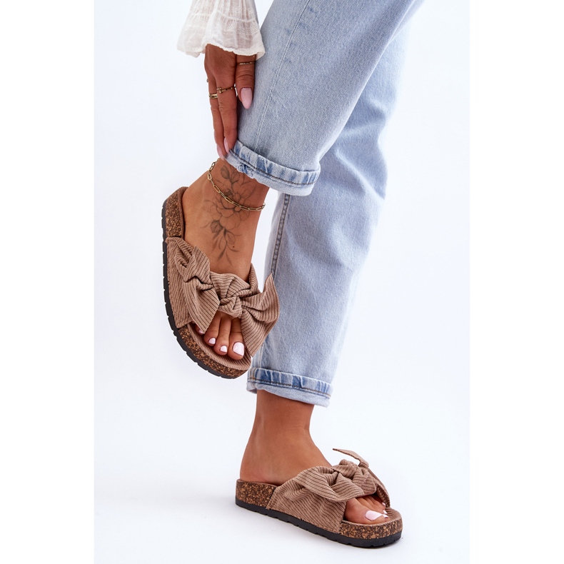 Corduroy Cork papuče tamno bež ljetne 2