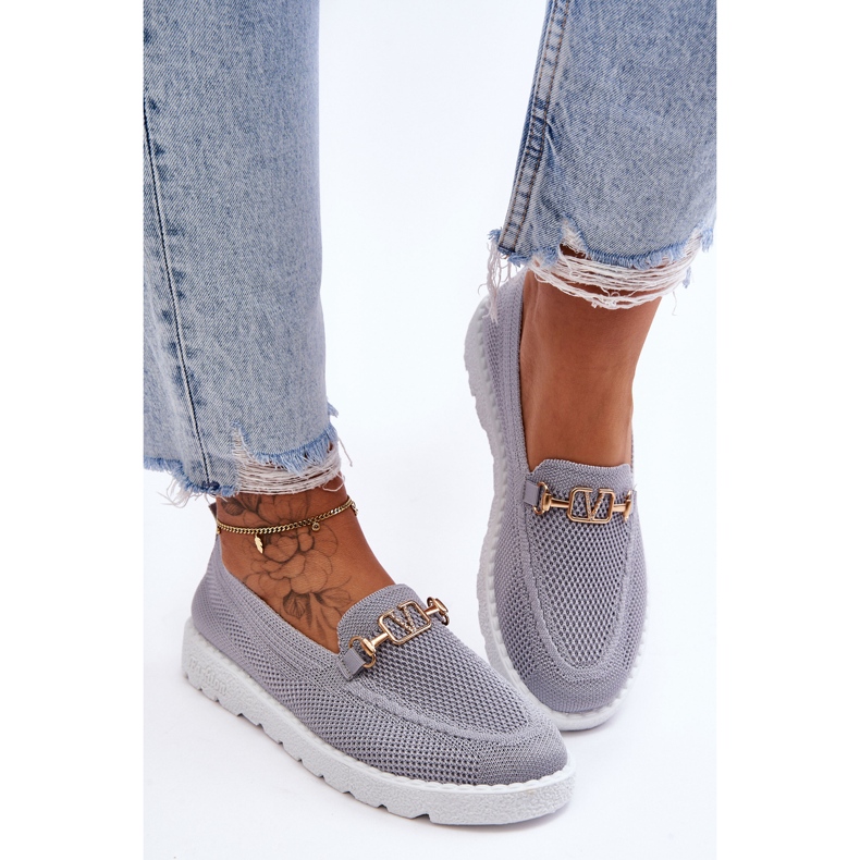 PM1 Ženske slip-on ukrašene tenisice sive Alena siva 1