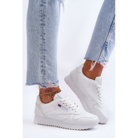 PM1 Bijele Merida kožne sportske cipele s platformom na vezanje bijela 1