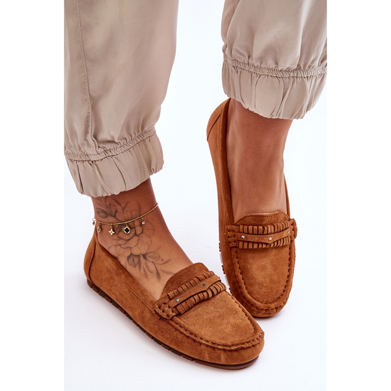 PG1 Ženske natikače od brušene kože Camel Clorie smeđa 1