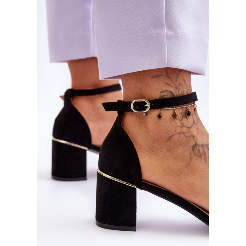 Sandale na stabilnu petu Crne Palermo crna 2