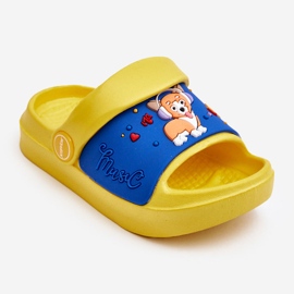 WJ1 Lagane dječje japanke sandale s motivom psa žuti Rico žuta boja 1