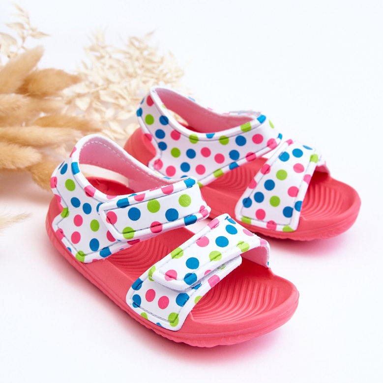 Dječje pjenaste sandale s laganim uzorkom, ružičasto-bijele Malaga ružičasta 2