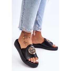 Ženske papuče s Black Secrets ukrasom crno 2