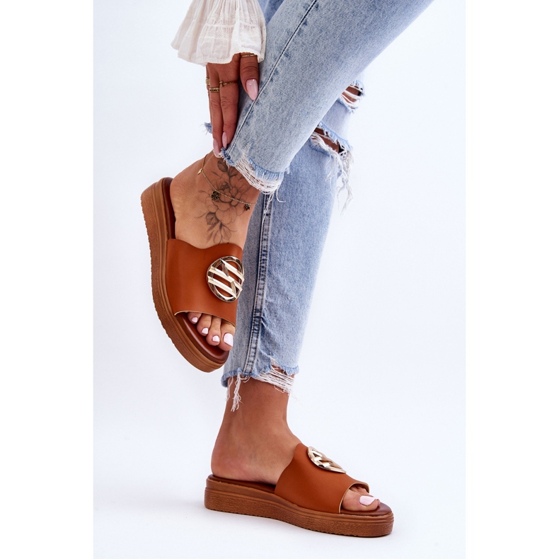 Ženske Camel Secrets ukrašene papuče smeđa 2