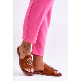 Ženske Camel Larotte klasične papuče s ravnom petom smeđa 1