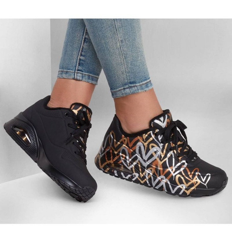 Cipele Skechers Uno Metallic Love W 155523/BKGD crno 1