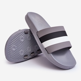 WJ1 Grey Vision muške papuče na pruge siva 2