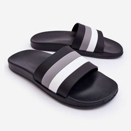 WJ1 Muške papuče na pruge Black Vision crno 1