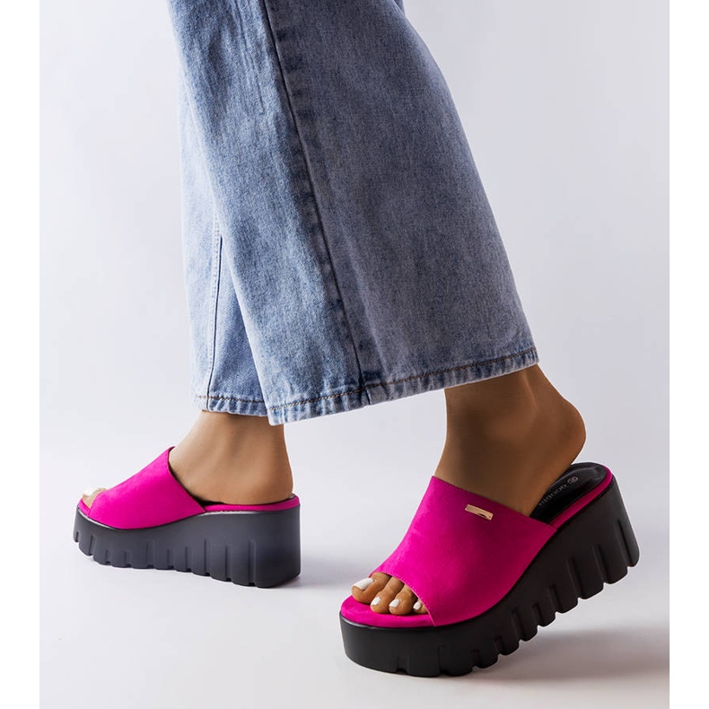 Inna Ružičaste sandale na široku platformu od Agnes ružičasta 2