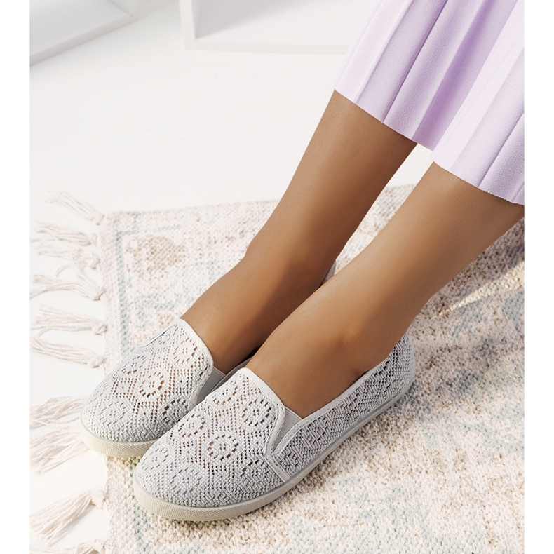 HJ1709 Sive otvorene tenisice na klizanje siva 1