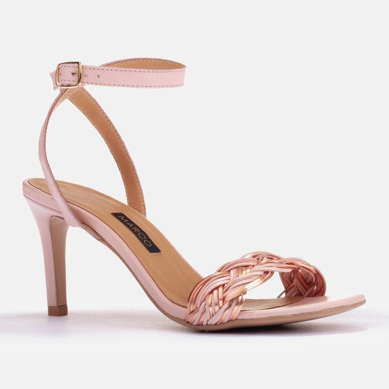 Marco Shoes Sandale s pletenim remenom ružičasta 1