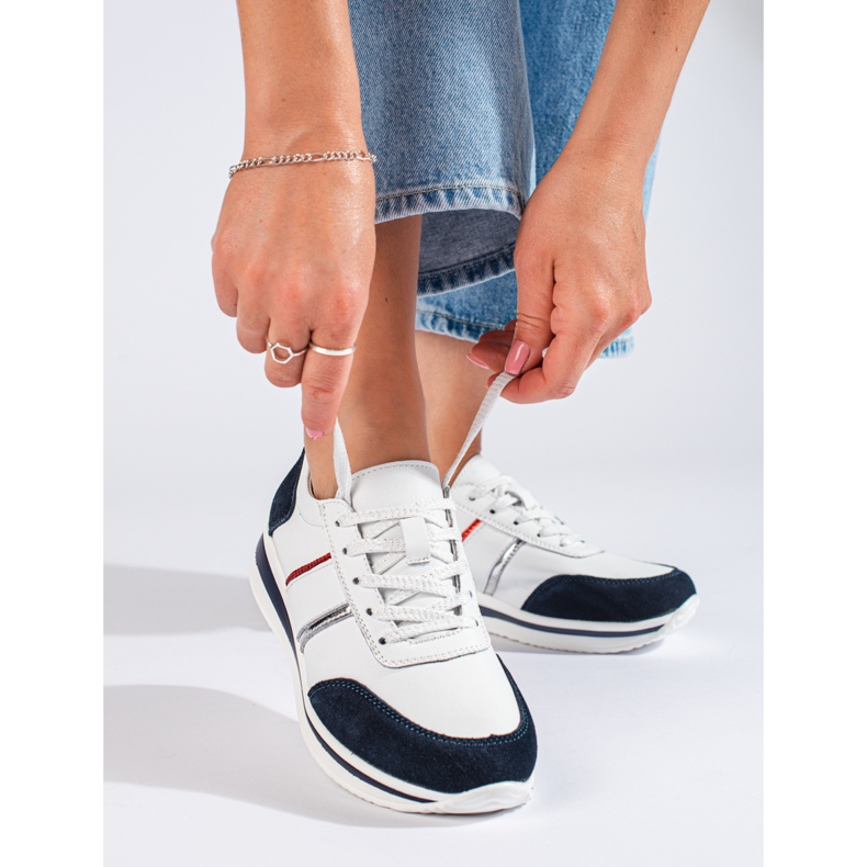 Ženske kožne tenisice na platformi Shelovet bijela 1