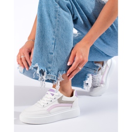 Udobne ženske sportske cipele Shelovet bijela ljubičasta ružičasta siva 2