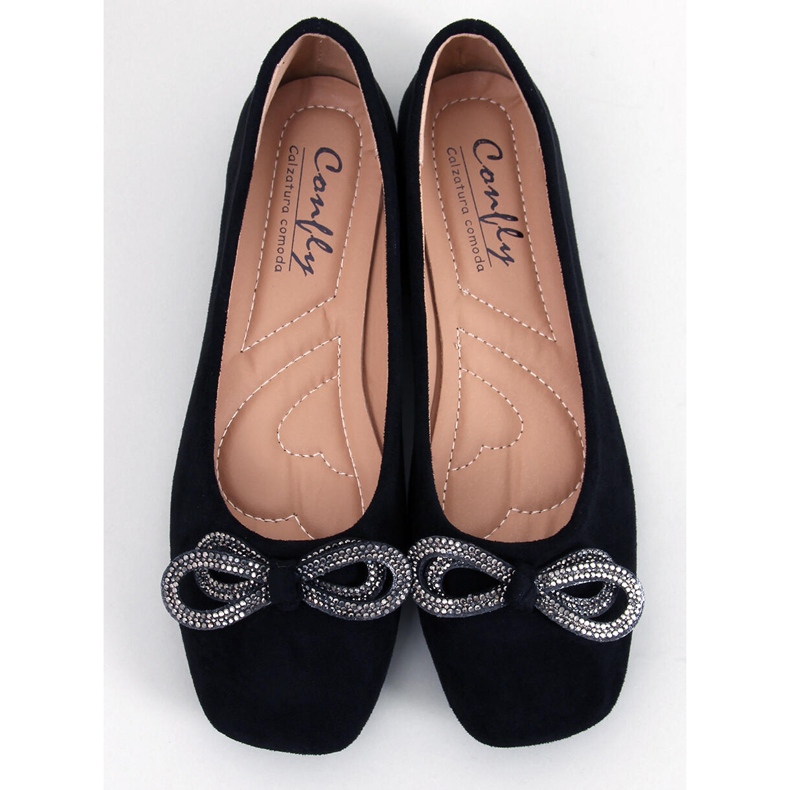 Serna Nero balerinke od brušene kože s mašnom crna 1