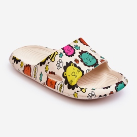 WJ1 Dječje lagane pjenaste papuče s motivom lava Bež Esther 1