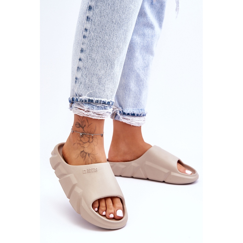 Ženske lagane pjenaste papuče Big Star LL274593 Bež 1