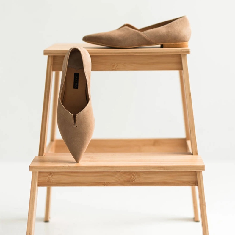 Marco Shoes Balerinke od antilopa s izrezom 1285P-047-1 bež 1