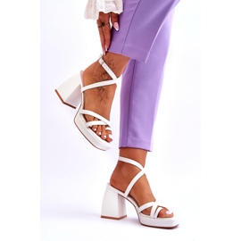 Moderne White Secret Rose visoke pete i sandale s platformom bijela 3