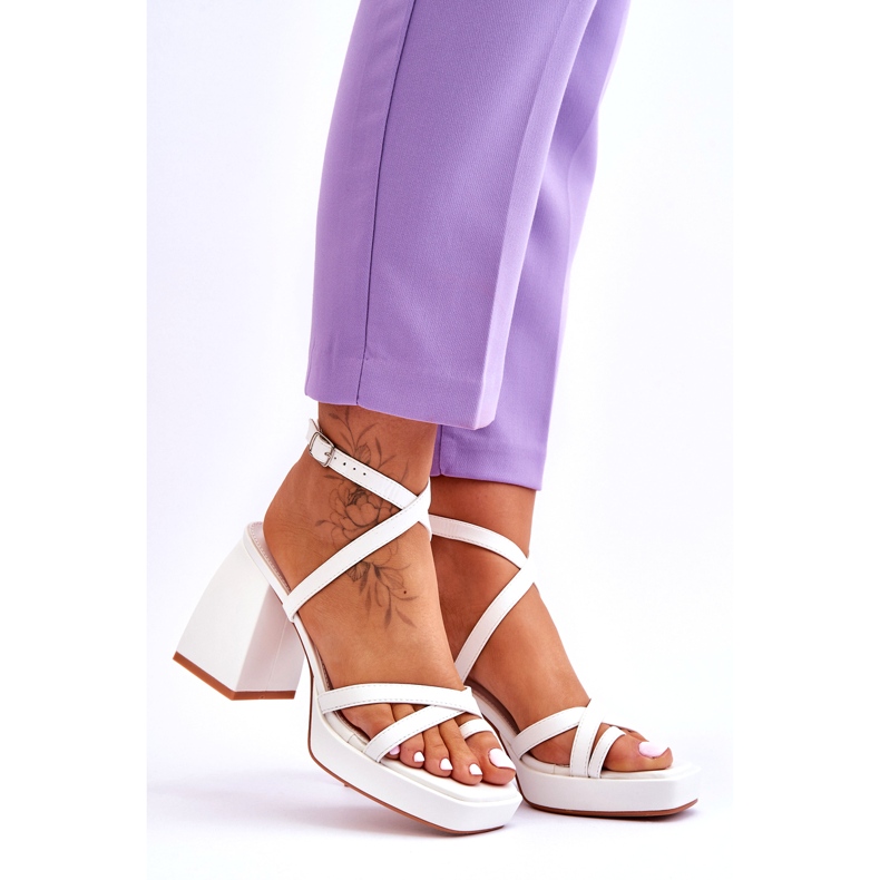Moderne White Secret Rose visoke pete i sandale s platformom bijela 6