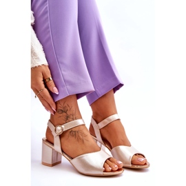 Vinceza Ženske sandale za eko kože na Zlatnoj metalik post zlatni 5