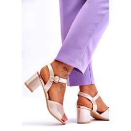 Vinceza Ženske sandale za eko kože na Zlatnoj metalik post zlatni 3