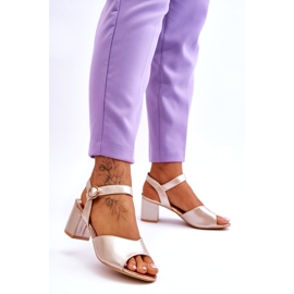 Vinceza Ženske sandale za eko kože na Zlatnoj metalik post zlatna 2