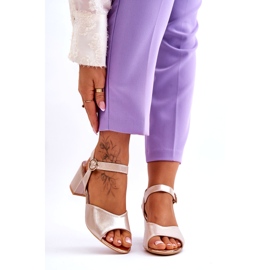 Vinceza Ženske sandale za eko kože na Zlatnoj metalik post zlatni 1