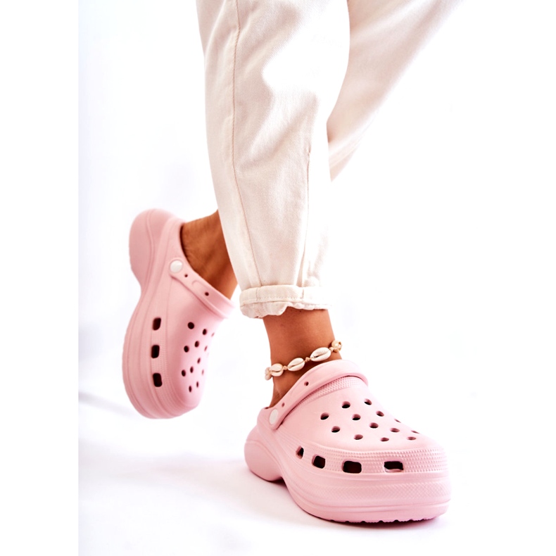 Ženske pjenaste papuče Crocs Pink Coline ružičasta 2