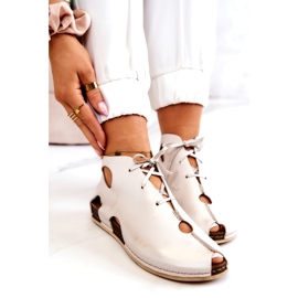 Maciejka 03426-25 Svijetle kožne čizme svijetlo bež 4