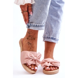 Fashion Moderne ženske papuče s ružičastom Estera mašnom ružičasta 3