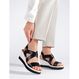 Crne Shelovet sandale na klin crna 1