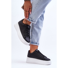 Ženske klasične crno-bijele tenisice za noćni izlet crna 2