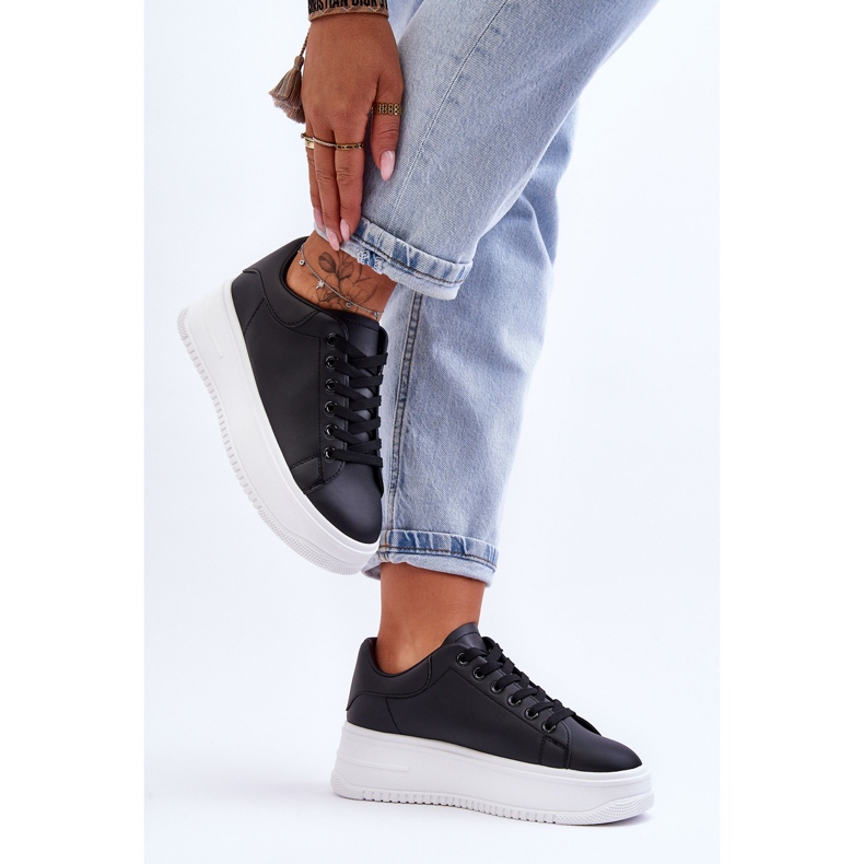 Ženske klasične crno-bijele tenisice za noćni izlet 2