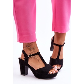 Felicia crne antilop sandale na visoku petu crna 1