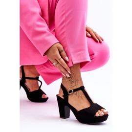 Felicia crne antilop sandale na visoku petu crno 2