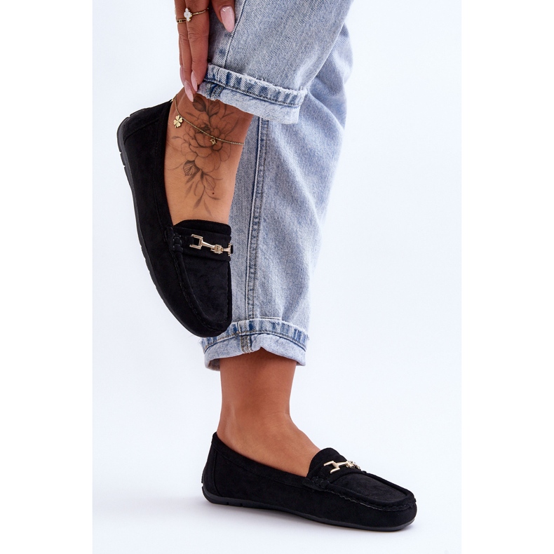 Ženske klasične mokasine od brušene kože crne boje Corinell crno 2