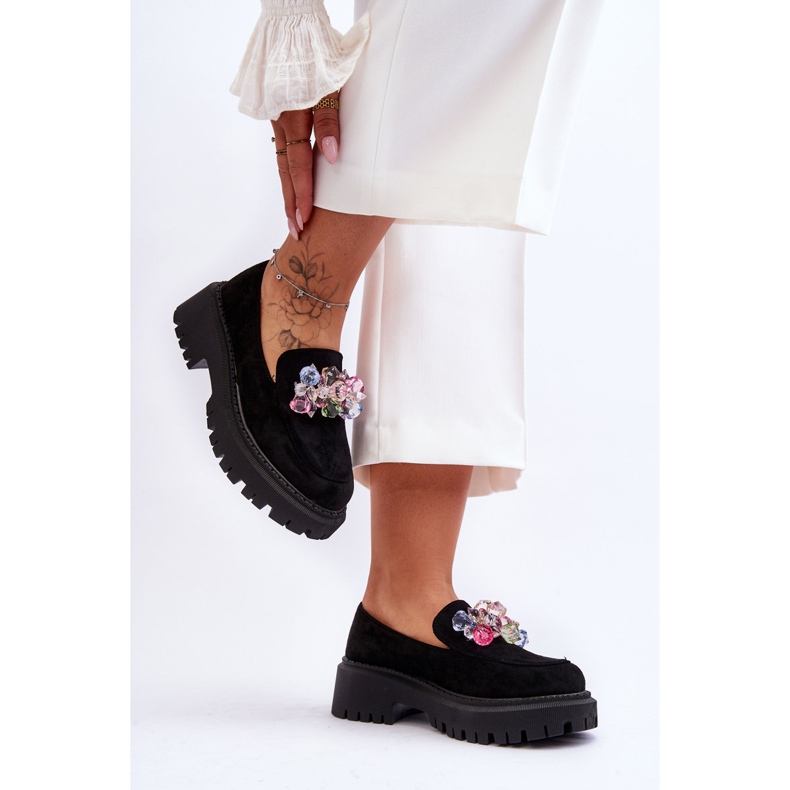 PS1 Ženske mokasine Crystal crne Avril crna 1