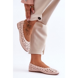 PE1 Ženske ažurne sjajne balerinke Pink Visionary ružičasta 1