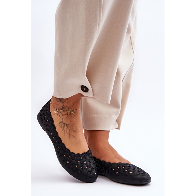 PE1 Ženske ažur balerinke Black Visionary crna 1