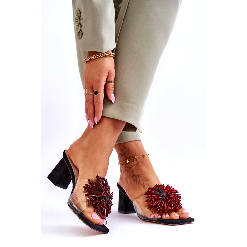 Ženske prozirne visoke potpetice S.Barski KV-AP658-1 crna 2