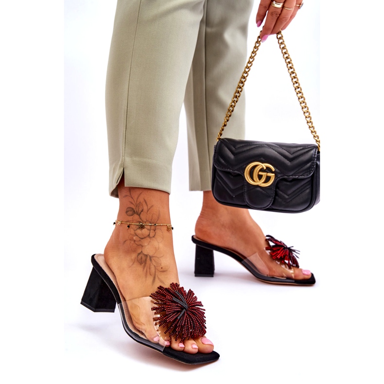 Ženske prozirne visoke potpetice S.Barski KV-AP658-1 crna crno 3