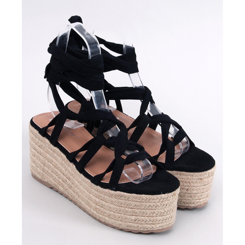 Espadrile s platformom Manon Black crno 1