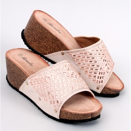 Greco Apricot sandale na klin bež 1