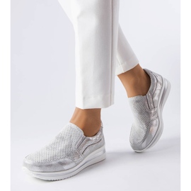 Srebrne ažurne tenisice na klin srebro 1